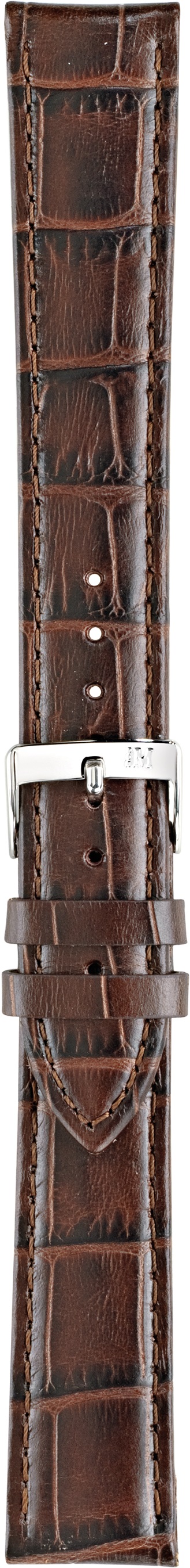 MORELLATO Bolle Watch Strap 22-20mm Brown Leather Silver Hardware A01X2269480032CR22 - 3