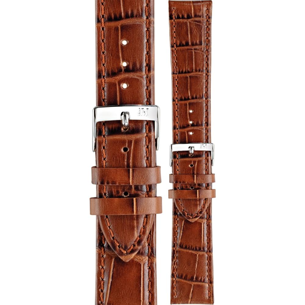 MORELLATO Bolle Watch Strap 16-14mm Light Brown Leather Silver Hardware A01X2269480041CR16 - 