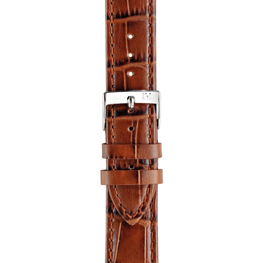 MORELLATO Bolle Watch Strap 18-16mm Light Brown Leather Silver Hardware A01X2269480041CR18 - 