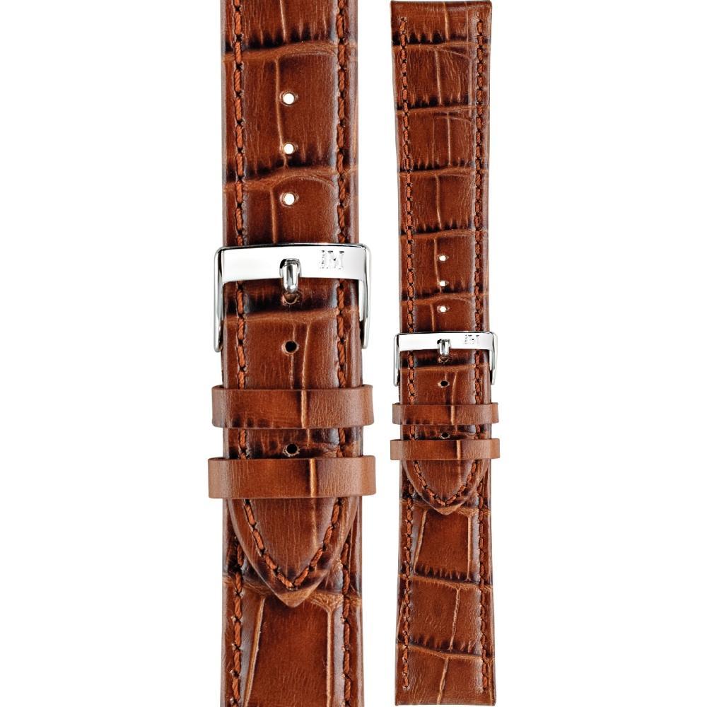 MORELLATO Bolle Watch Strap 18-16mm Light Brown Leather Silver Hardware A01X2269480041CR18 - 