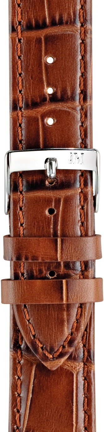 MORELLATO Bolle Watch Strap 22-20mm Light Brown Leather Silver Hardware A01X2269480041CR22 - 
