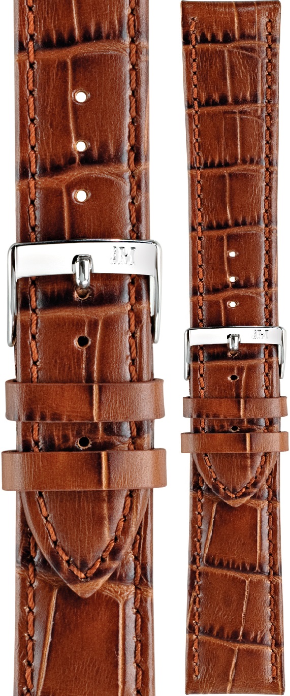 MORELLATO Bolle Watch Strap 24-22mm Light Brown Leather Silver Hardware A01X2269480041CR24 - 