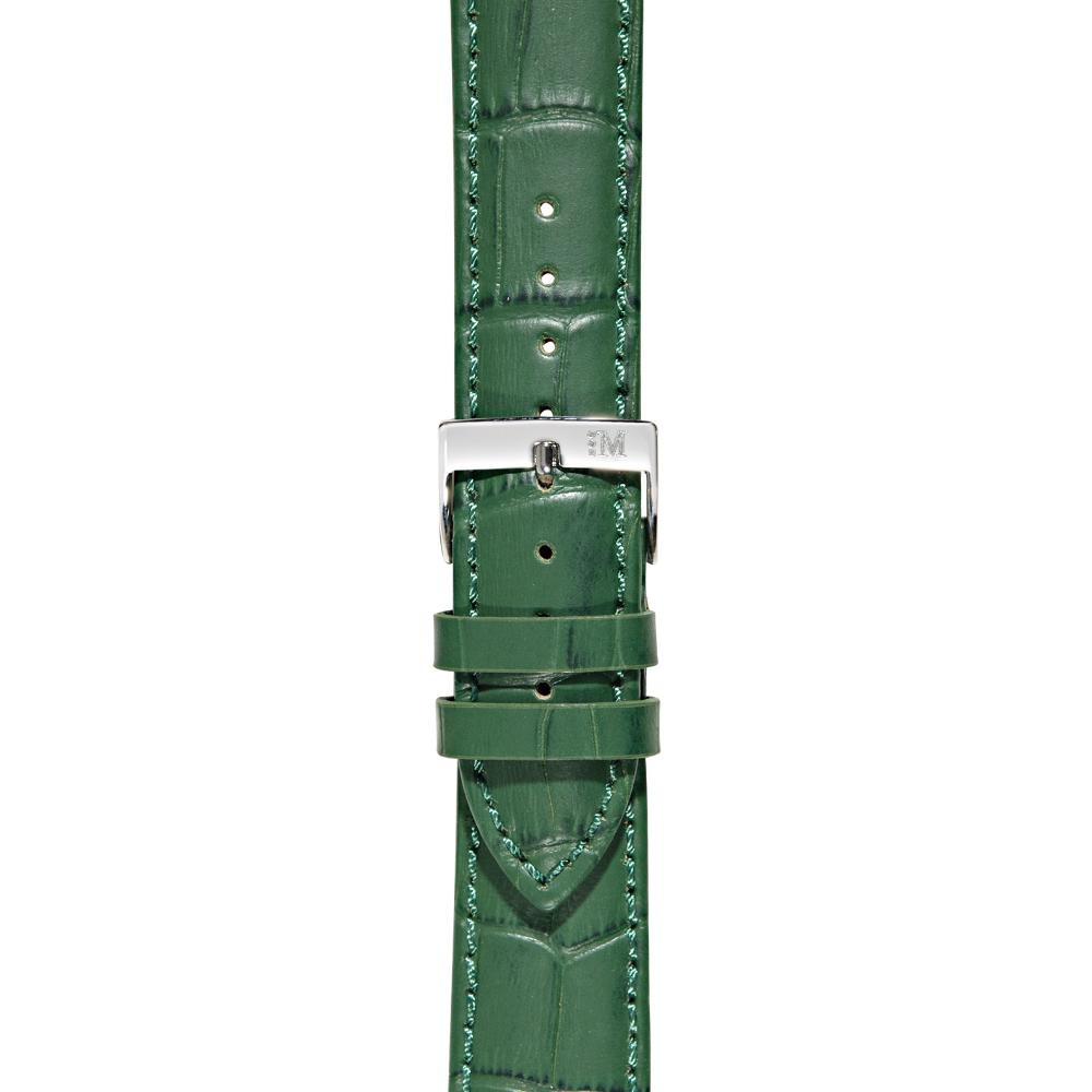 MORELLATO Bolle Watch Strap 16-14mm Green Leather Silver Hardware A01X2269480072CR16 - 