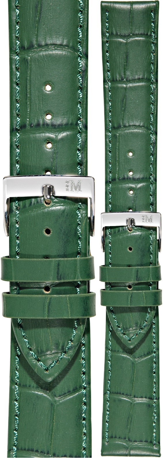 MORELLATO Bolle Watch Strap 22-20mm Green Leather Silver Hardware A01X2269480072CR22 - 