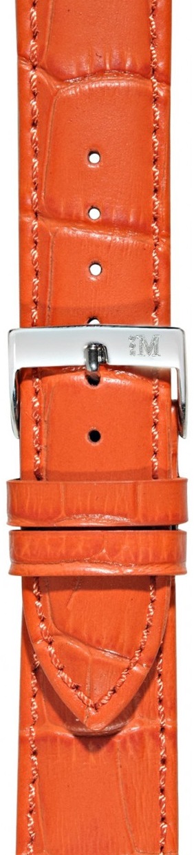MORELLATO Bolle Watch Strap 24-22mm Orange Leather Silver Hardware A01X2269480085CR24 - 
