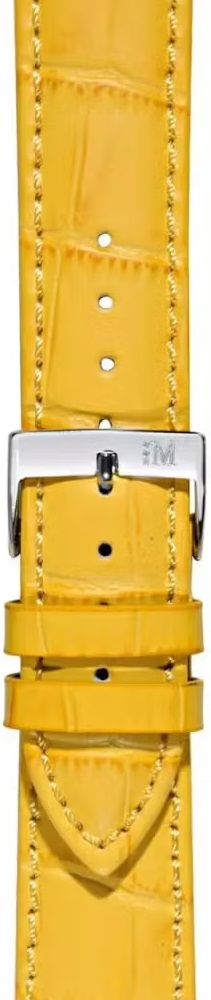 MORELLATO Bolle Watch Strap 22-20mm Yellow Leather Silver Hardware A01X2269480098CR22 - 