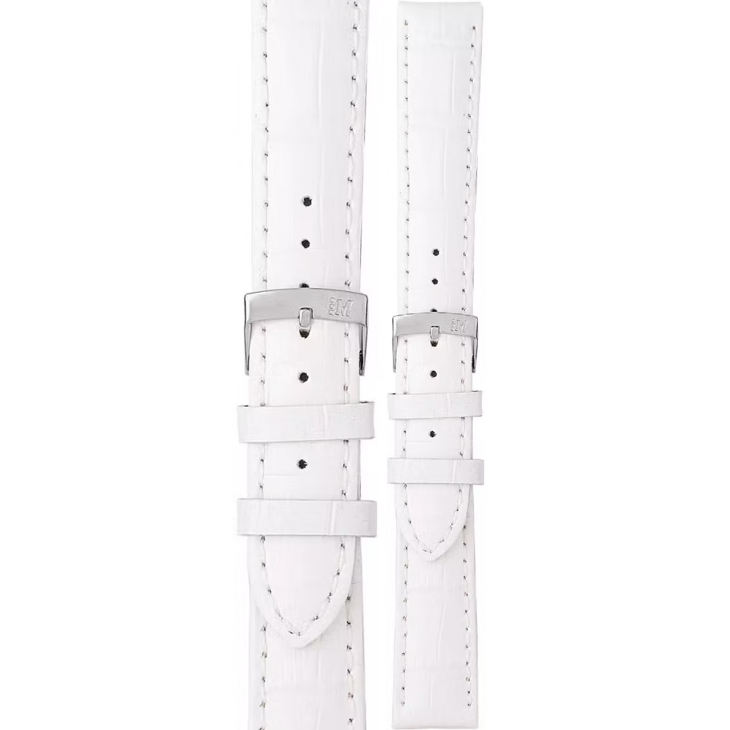 MORELLATO Samba Watch Strap 18-16mm White Leather Silver Hardware A01X2704656017CR18 - 1