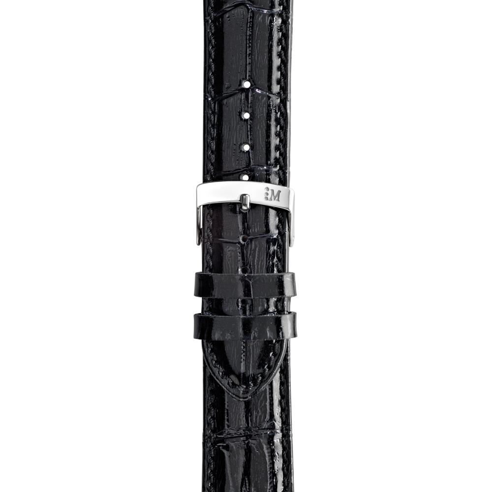 MORELLATO Samba Watch Strap 18-16mm Black Leather Silver Hardware A01X2704656019CR18 - 2