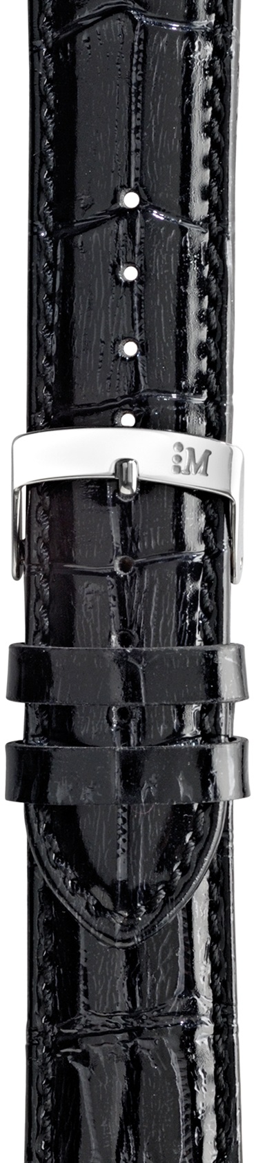 MORELLATO Samba Watch Strap 20-18mm Black Leather Silver Hardware A01X2704656019CR20 - 2