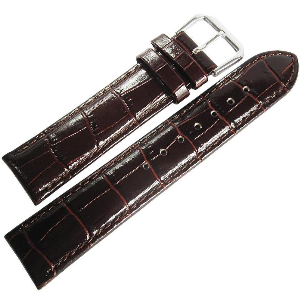 MORELLATO Samba Watch Strap 18-16mm Brown Leather Silver Hardware A01X2704656032CR18 - 