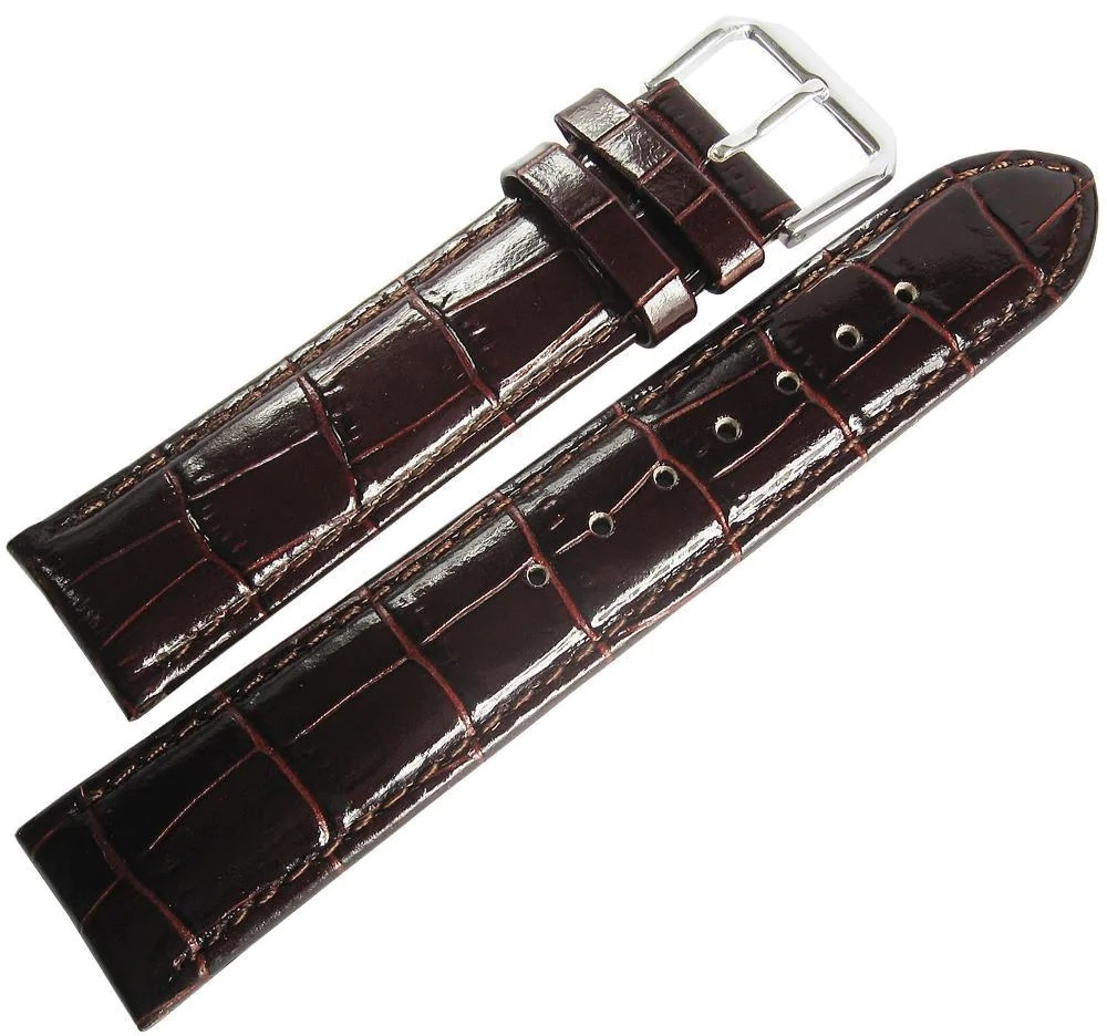 MORELLATO Samba Watch Strap 20-18mm Brown Leather Silver Hardware A01X2704656032CR20 - 