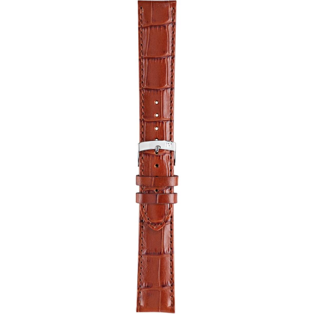 MORELLATO Samba Watch Strap 18-16mm Light Brown Leather Silver Hardware A01X2704656041CR18 - 3