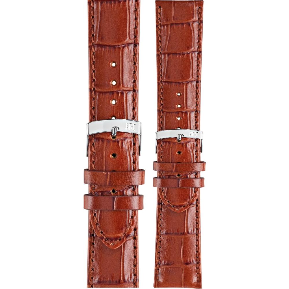 MORELLATO Samba Watch Strap 18-16mm Light Brown Leather Silver Hardware A01X2704656041CR18 - 
