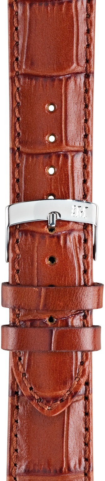 MORELLATO Samba Watch Strap 20-18mm Light Brown Leather Silver Hardware A01X2704656041CR20 - 