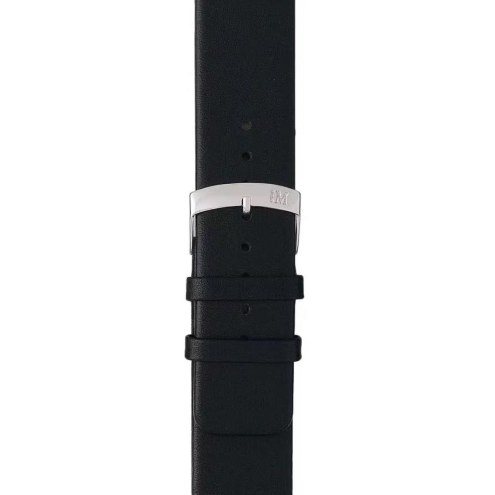 MORELLATO Large Watch Strap 24-24mm Black Smooth Leather Silver Hardware A01X3076875019CR24 - 2