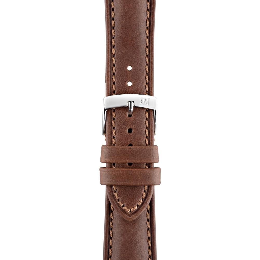 MORELLATO Derain Hand Made Watch Strap 22-18mm Brown Leather Silver Hardware A01X4434B09032CR22 - 