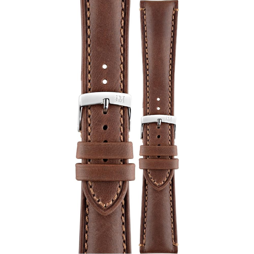 MORELLATO Derain Hand Made Watch Strap 22-18mm Brown Leather Silver Hardware A01X4434B09032CR22 - 