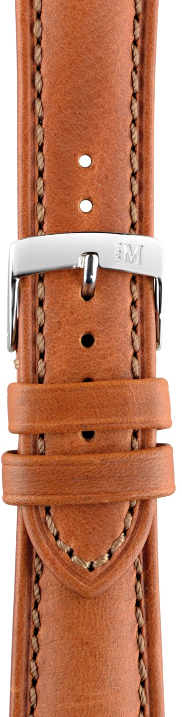 MORELLATO Derain Hand Made Watch Strap 22-18mm Brown Leather Silver Hardware A01X4434B09041CR22 - 