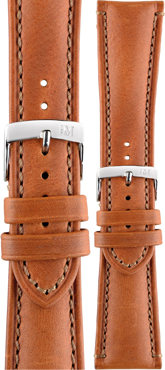 MORELLATO Derain Hand Made Watch Strap 22-18mm Brown Leather Silver Hardware A01X4434B09041CR22 - 