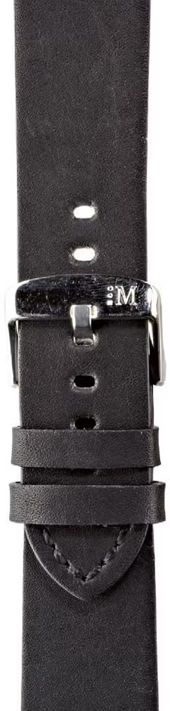 MORELLATO Bramante Hand Made Watch Strap 24-20mm Black Leather Silver Hardware A01X4683B90019CR24 - 