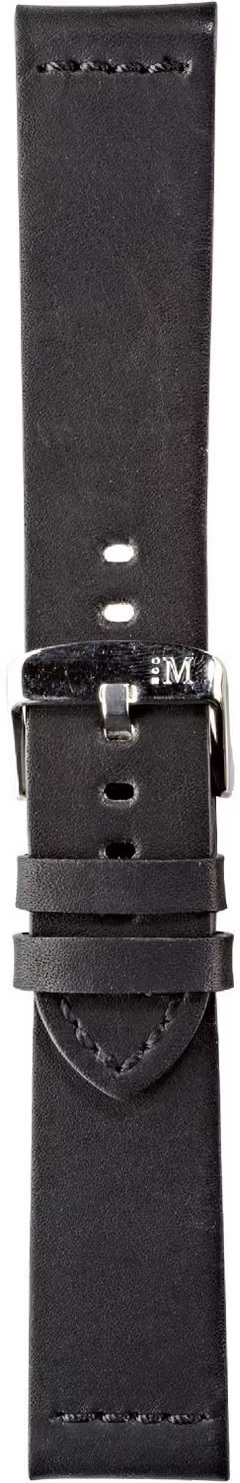 MORELLATO Bramante Hand Made Watch Strap 24-20mm Black Leather Silver Hardware A01X4683B90019CR24 - 3