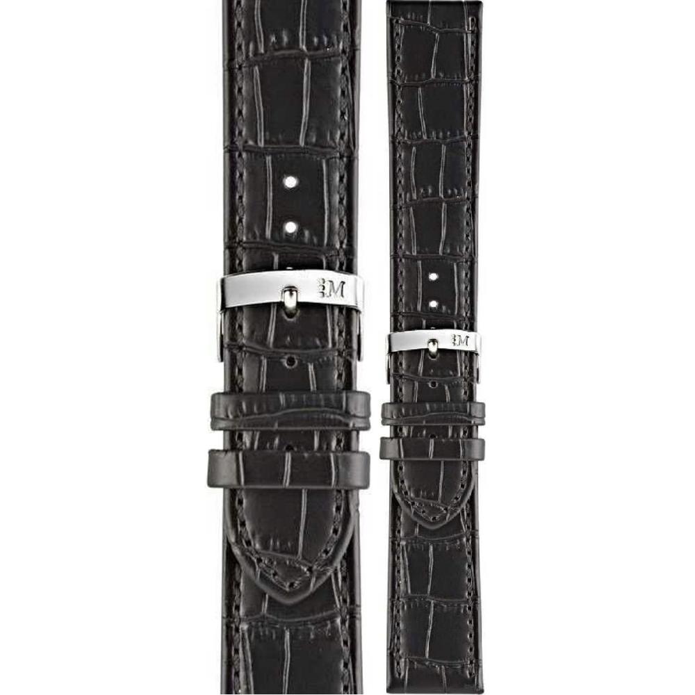 MORELLATO Juke Watch Strap 18-16mm Black Leather Silver Hardware A01X4934A95019CR18 - 1