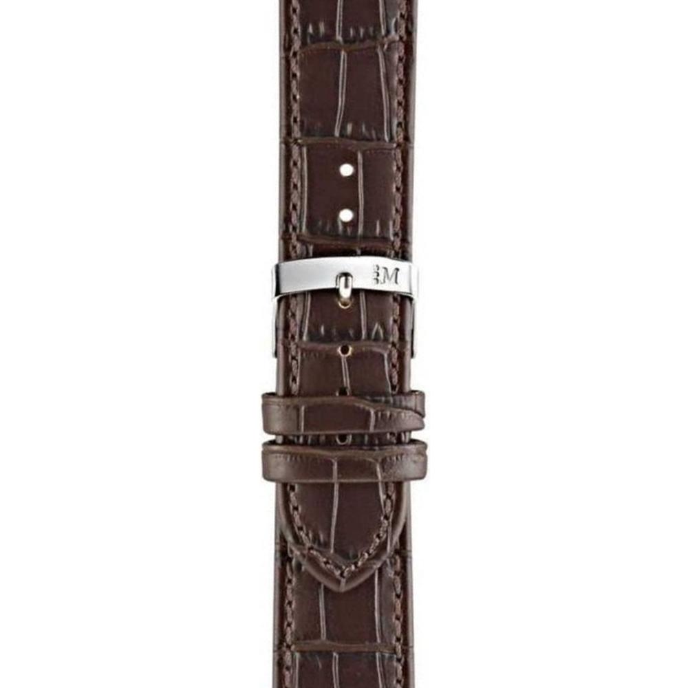 MORELLATO Juke Watch Strap 18-16mm Brown Leather Silver Hardware A01X4934A95032CR18 - 