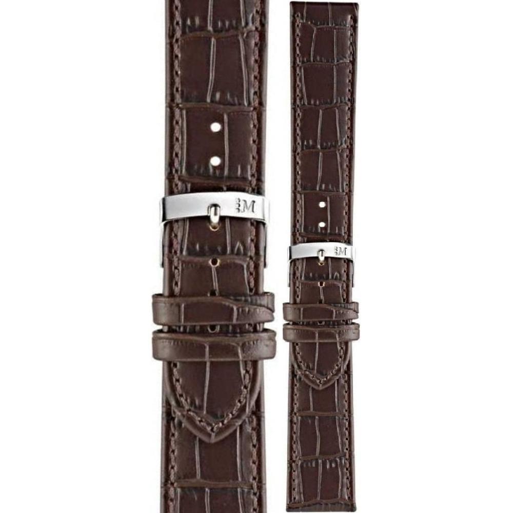 MORELLATO Juke Watch Strap 18-16mm Brown Leather Silver Hardware A01X4934A95032CR18 - 