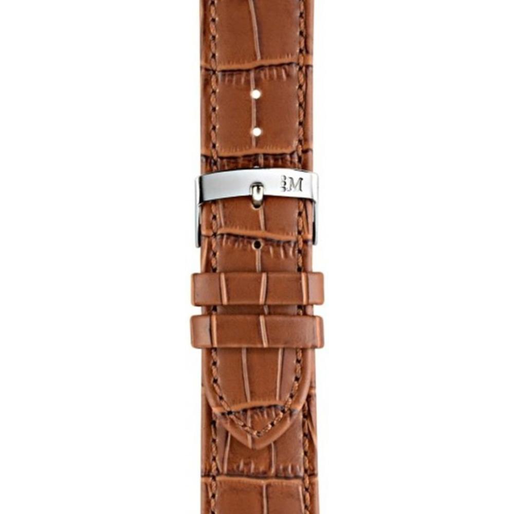 MORELLATO Juke Watch Strap 18-16mm Light Brown Leather Silver Hardware A01X4934A95041CR18 - 