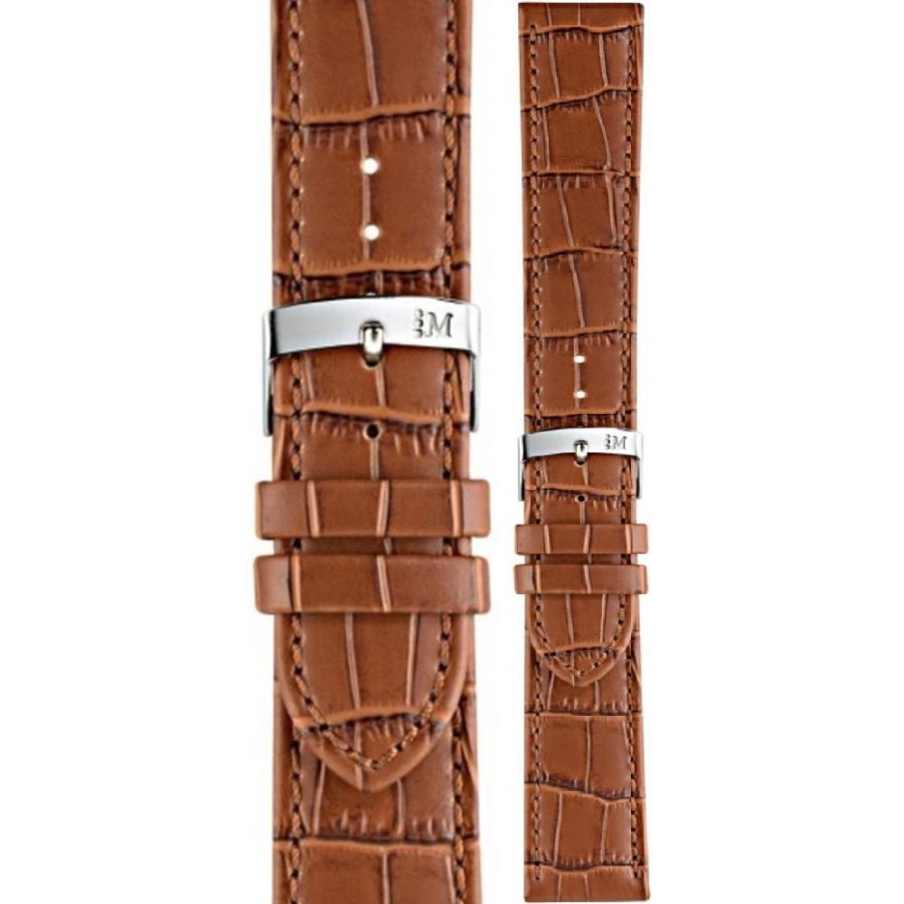 MORELLATO Juke Watch Strap 18-16mm Light Brown Leather Silver Hardware A01X4934A95041CR18 - 