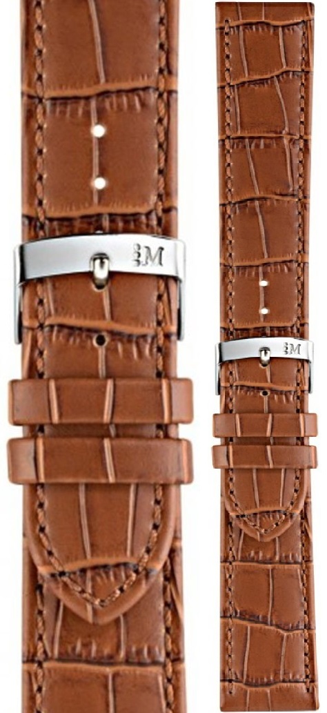 MORELLATO Juke Watch Strap 20-18mm Light Brown Leather Silver Hardware A01X4934A95041CR20 - 