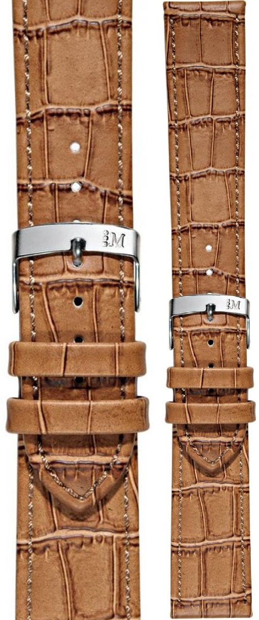 MORELLATO Juke Watch Strap 20-18mm Brown Leather Silver Hardware A01X4934A95044CR20 - 