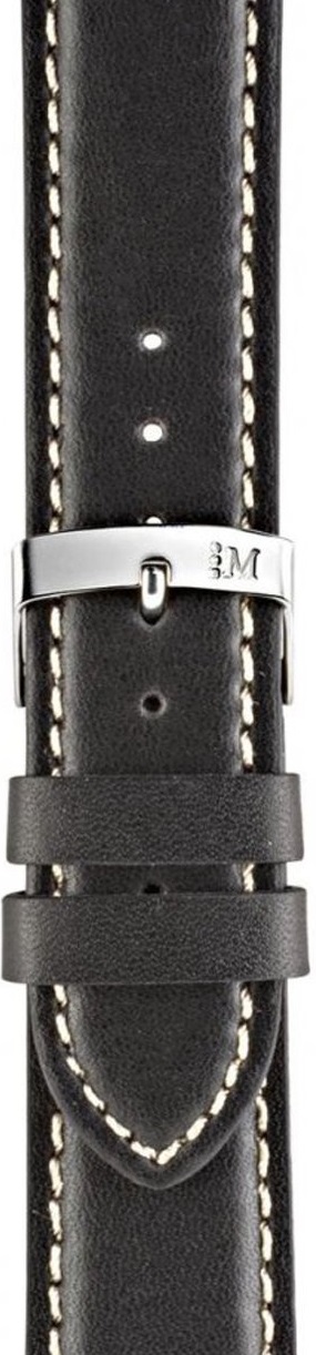 MORELLATO Rodius Watch Strap 22-20mm Black Leather Silver Hardware A01X4937C23019CR22 - 