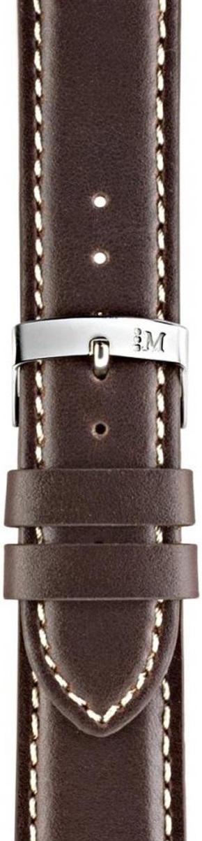 MORELLATO Rodius Watch Strap 22-20mm Brown Leather Silver Hardware A01X4937C23032CR22 - 