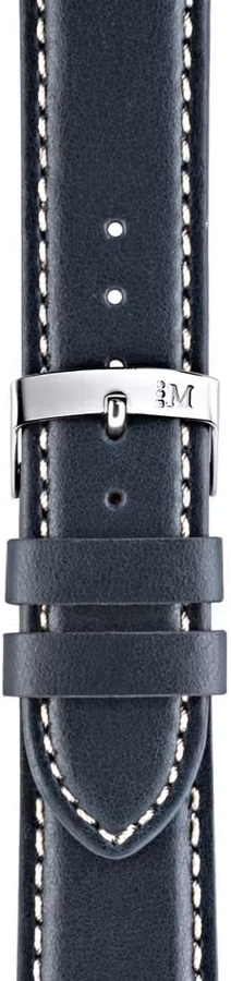 MORELLATO Rodius Watch Strap 22-20mm Blue Leather Silver Hardware A01X4937C23062CR22 - 2