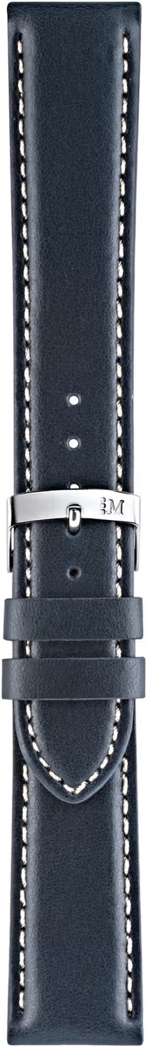 MORELLATO Rodius Watch Strap 22-20mm Blue Leather Silver Hardware A01X4937C23062CR22 - 3