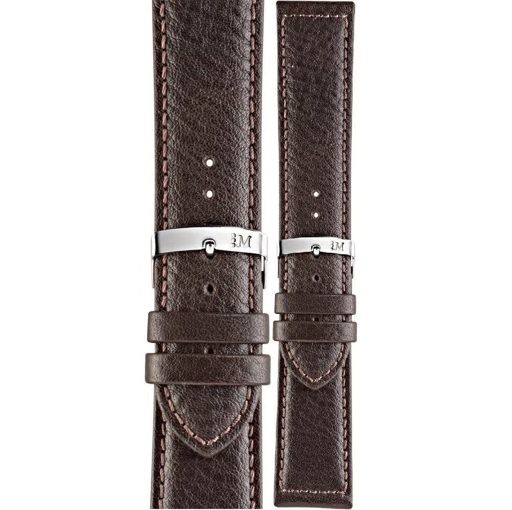 MORELLATO Panamera Watch Strap 22-20mm Dark Brown Leather Silver Hardware A01X4938C22032CR22 - 1
