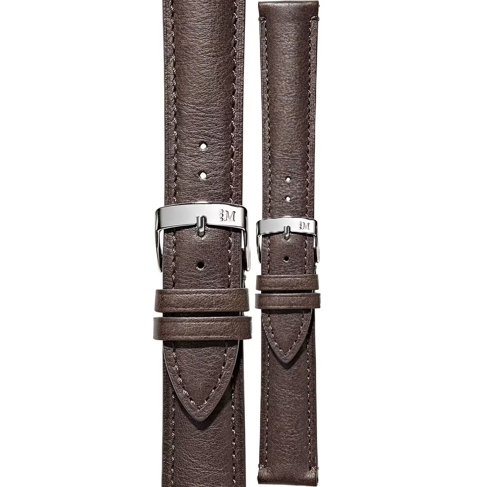 MORELLATO Levy Hand Made Watch Strap 18-16mm Brown Leather Silver Hardware A01X5045A61030CR18 - 