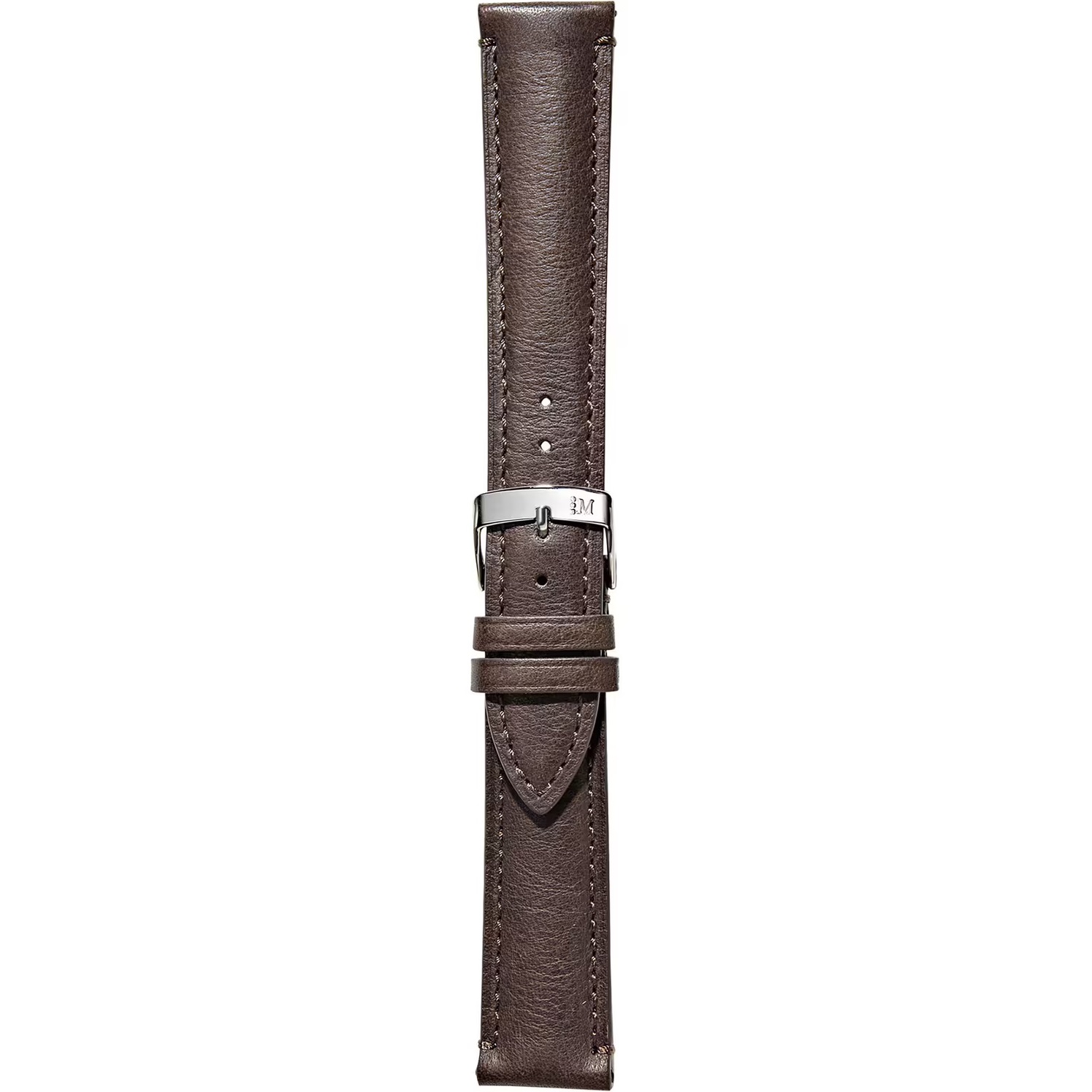 MORELLATO Levy Hand Made Watch Strap 20-18mm Brown Leather Silver Hardware A01X5045A61030CR20 - 3