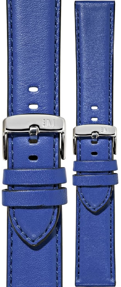 MORELLATO Croquet Easy Click Water Resistant Watch Strap 22-20mm Blue Nappa Leather Silver Hardware A01X5123C03065CR22 - 