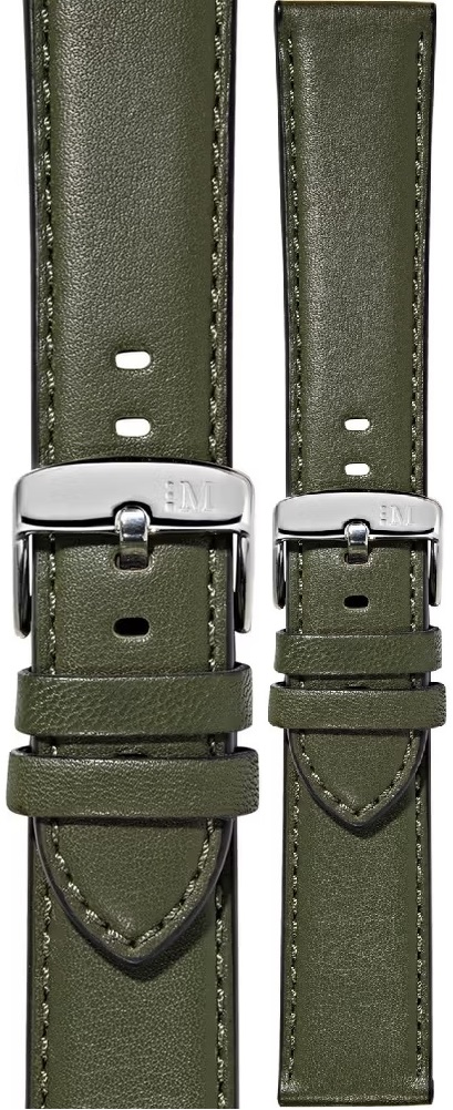 MORELLATO Croquet Easy Click Water Resistant Watch Strap 22-20mm Green Nappa Leather Silver Hardware A01X5123C03070CR22 - 1