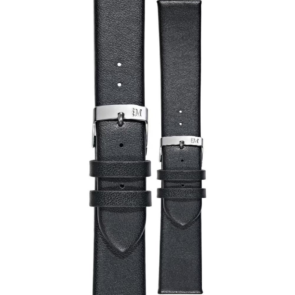 MORELLATO Micra-Evoque Watch Strap 14-12mm Black Leather Silver Hardware A01X5200875019CR14 - 1