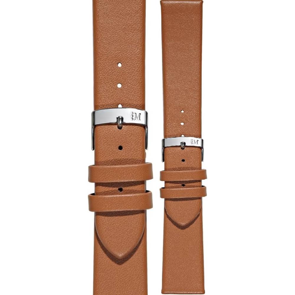 MORELLATO Micra-Evoque Watch Strap 16-14mm Light Brown Leather Silver Hardware A01X5200875137CR16 - 