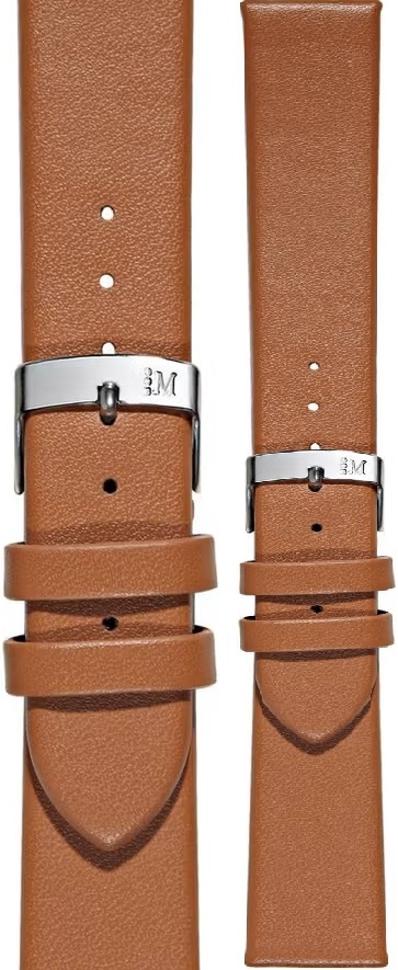 MORELLATO Micra-Evoque Watch Strap 20-18mm Light Brown Leather Silver Hardware A01X5200875137CR20 - 