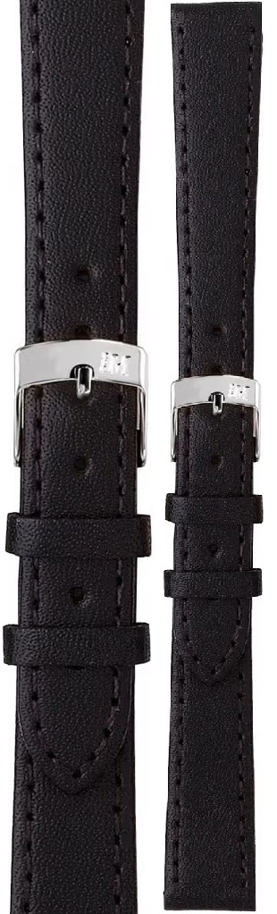 MORELLATO Sprint Watch Strap 16-14mm Black Leather Silver Hardware A01X5202875019CR16 - 