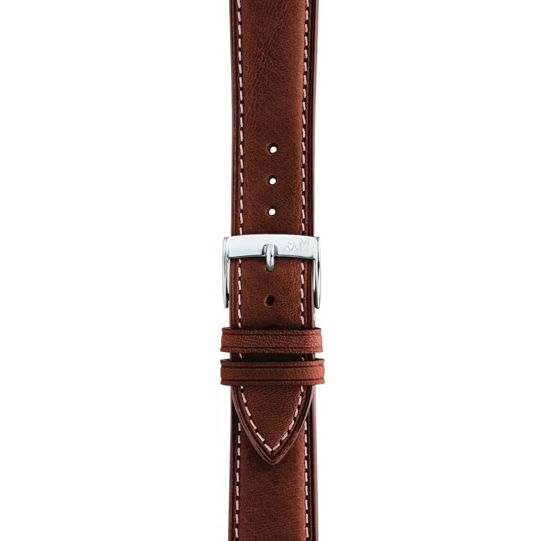 MORELLATO El Greco Hand Made Watch Strap 20-18mm Brown Leather Silver Hardware A01X5439B71041CR20 - 