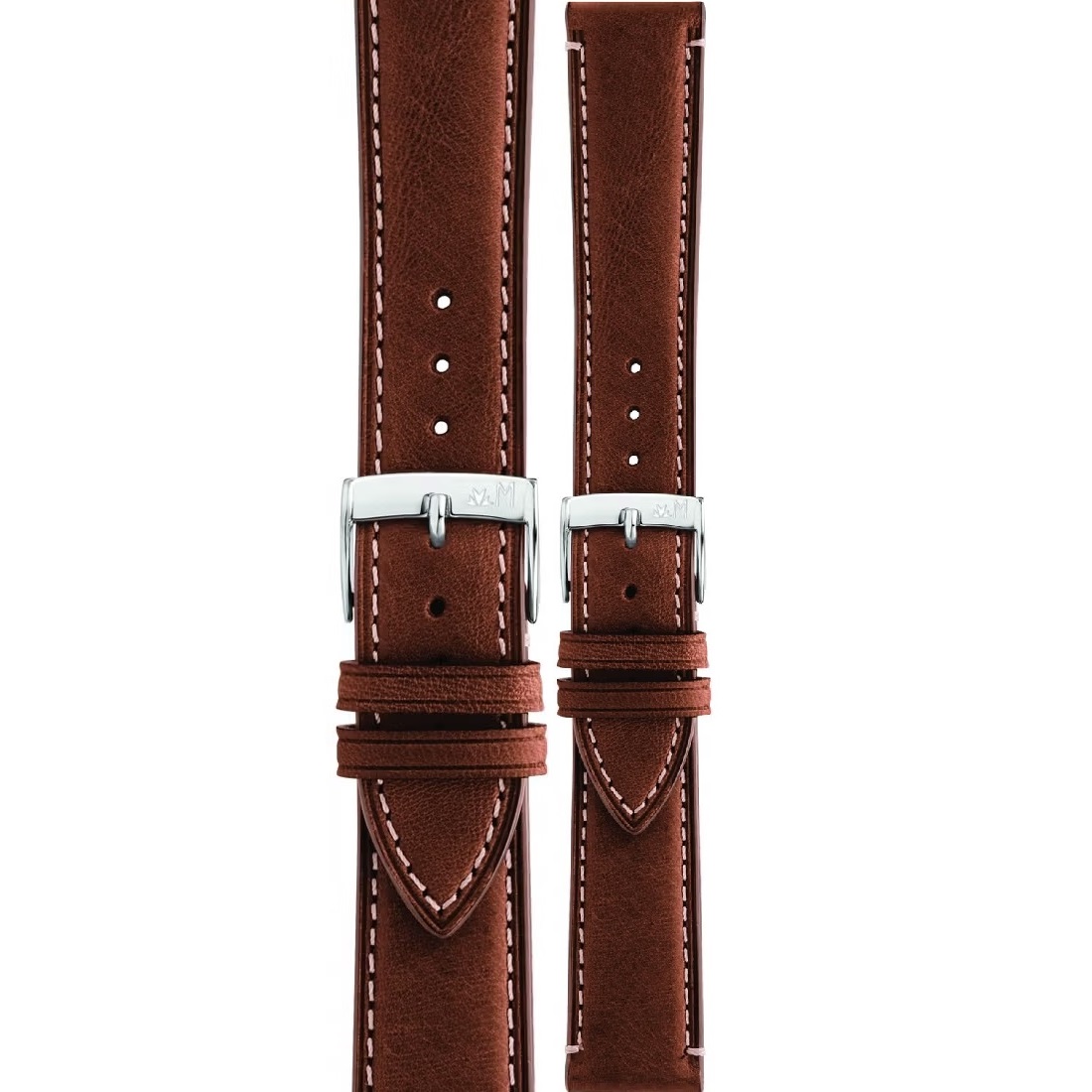 MORELLATO El Greco Hand Made Watch Strap 20-18mm Brown Leather Silver Hardware A01X5439B71041CR20 - 