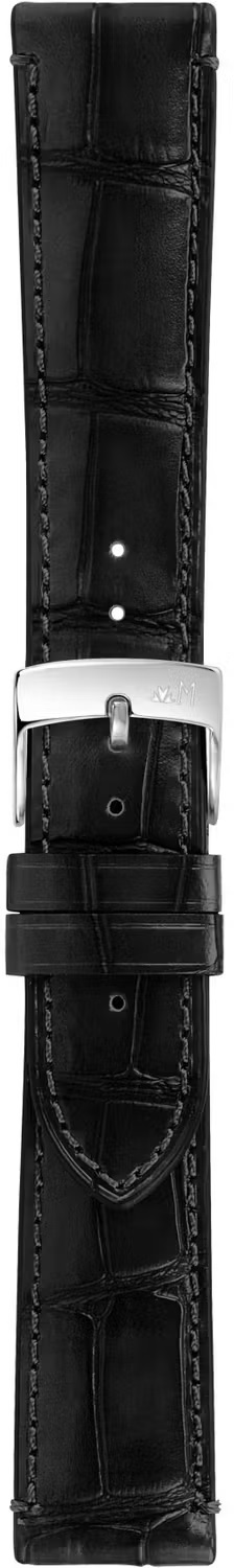 MORELLATO Tiepolo Hand Made Watch Strap 18-16mm Black Leather Silver Hardware A01X5534D40019CR18 - 3