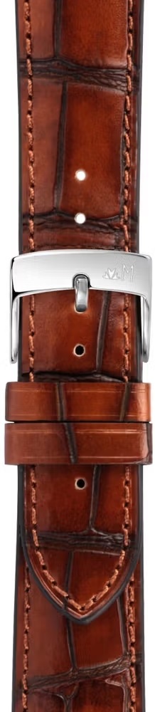 MORELLATO Tiepolo Hand Made Watch Strap 18-16mm Brown Leather Silver Hardware A01X5534D40040CR18 - 