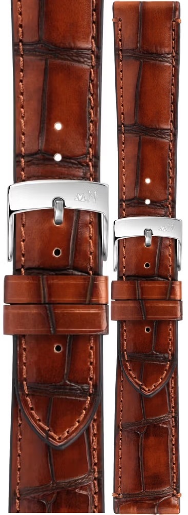 MORELLATO Tiepolo Hand Made Watch Strap 18-16mm Brown Leather Silver Hardware A01X5534D40040CR18 - 